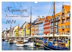Kopenhagen - Die wundervolle Hafenstadt (Wandkalender 2024 DIN A3 quer), CALVENDO Monatskalender