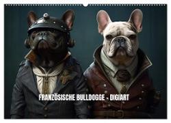 Französische Bulldogge KI Digiart (Wandkalender 2024 DIN A2 quer), CALVENDO Monatskalender