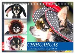 Chihuahuas. Zuckersüße Hunde im lustigen Outfit (Tischkalender 2024 DIN A5 quer), CALVENDO Monatskalender