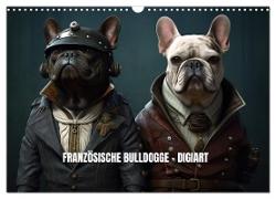 Französische Bulldogge KI Digiart (Wandkalender 2024 DIN A3 quer), CALVENDO Monatskalender