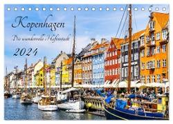 Kopenhagen - Die wundervolle Hafenstadt (Tischkalender 2024 DIN A5 quer), CALVENDO Monatskalender