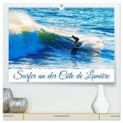 Surfer an der Côte de Lumière (hochwertiger Premium Wandkalender 2024 DIN A2 quer), Kunstdruck in Hochglanz