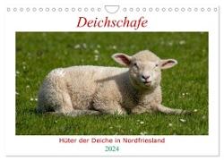 Deichschafe - Hüter der Deiche in Nordfriesland (Wandkalender 2024 DIN A4 quer), CALVENDO Monatskalender