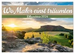 Wo Maler einst träumten ¿ Elbsandstein (Wandkalender 2024 DIN A2 quer), CALVENDO Monatskalender