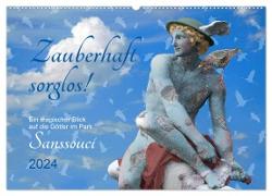 Zauberhaft sorglos Ein magischer Blick auf die Götter im Park Sanssouci (Wandkalender 2024 DIN A2 quer), CALVENDO Monatskalender
