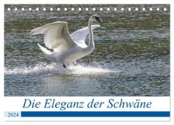Die Eleganz der Schwäne (Tischkalender 2024 DIN A5 quer), CALVENDO Monatskalender