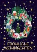 Postkarte. Fröhliche Weihnachten (Häuser)