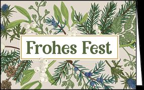 Doppelkarte. Midi - Frohes Fest (Zweige und Beeren)