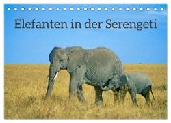 Elefanten in der Serengeti (Tischkalender 2024 DIN A5 quer), CALVENDO Monatskalender
