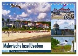 Malerische Insel Usedom - Acryl Impressionen (Tischkalender 2024 DIN A5 quer), CALVENDO Monatskalender