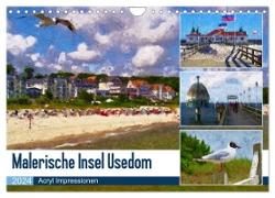 Malerische Insel Usedom - Acryl Impressionen (Wandkalender 2024 DIN A4 quer), CALVENDO Monatskalender