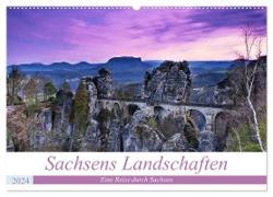 Sachsens Landschaften (Wandkalender 2024 DIN A2 quer), CALVENDO Monatskalender