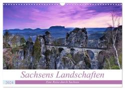 Sachsens Landschaften (Wandkalender 2024 DIN A3 quer), CALVENDO Monatskalender