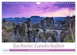 Sachsens Landschaften (Wandkalender 2024 DIN A4 quer), CALVENDO Monatskalender