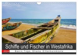 Schiffe und Fischer in Westafrika (Wandkalender 2024 DIN A4 quer), CALVENDO Monatskalender