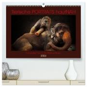 Tierische PORTRAITS hautNAH (hochwertiger Premium Wandkalender 2024 DIN A2 quer), Kunstdruck in Hochglanz