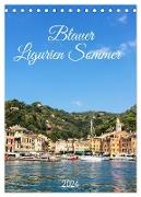 Blauer Ligurien Sommer (Tischkalender 2024 DIN A5 hoch), CALVENDO Monatskalender
