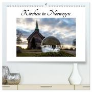 Kirchen in Norwegen (hochwertiger Premium Wandkalender 2024 DIN A2 quer), Kunstdruck in Hochglanz