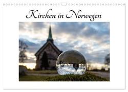 Kirchen in Norwegen (Wandkalender 2024 DIN A3 quer), CALVENDO Monatskalender