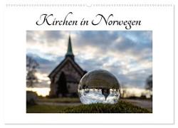 Kirchen in Norwegen (Wandkalender 2024 DIN A2 quer), CALVENDO Monatskalender