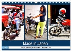 Made in Japan - Motorrad-Legende Suzuki in Kuba (Wandkalender 2024 DIN A3 quer), CALVENDO Monatskalender