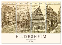 Hildesheim - Historische Ansichten (Tischkalender 2024 DIN A5 quer), CALVENDO Monatskalender