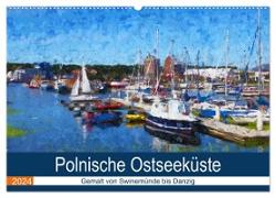 Polnische Ostseeküste - Gemalt von Swinemünde bis Danzig (Wandkalender 2024 DIN A2 quer), CALVENDO Monatskalender