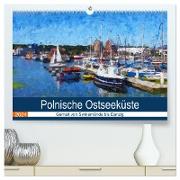 Polnische Ostseeküste - Gemalt von Swinemünde bis Danzig (hochwertiger Premium Wandkalender 2024 DIN A2 quer), Kunstdruck in Hochglanz