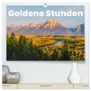 Goldene Stunden - Momente in wunderschönem Sonnenlicht. (hochwertiger Premium Wandkalender 2024 DIN A2 quer), Kunstdruck in Hochglanz