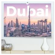 Dubai - Wo die Wolkenkratzer aus dem Boden sprießen. (hochwertiger Premium Wandkalender 2024 DIN A2 quer), Kunstdruck in Hochglanz
