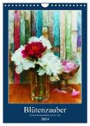 Blütenzauber - Gemalte Blumensträuße auf dem Tisch (Wandkalender 2024 DIN A4 hoch), CALVENDO Monatskalender