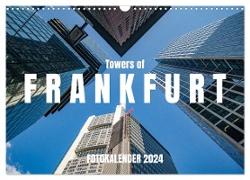 Towers of Frankfurt Fotokalender 2024 (Wandkalender 2024 DIN A3 quer), CALVENDO Monatskalender
