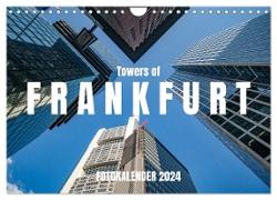Towers of Frankfurt Fotokalender 2024 (Wandkalender 2024 DIN A4 quer), CALVENDO Monatskalender
