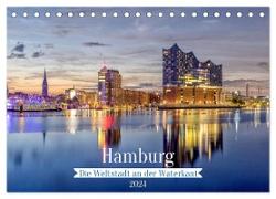 Hamburg - Die Weltstadt an der Waterkant (Tischkalender 2024 DIN A5 quer), CALVENDO Monatskalender