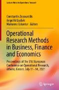 Operational Research Methods in Business, Finance and Economics