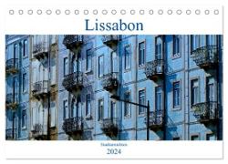 Lissabon Stadtansichten 2024 (Tischkalender 2024 DIN A5 quer), CALVENDO Monatskalender