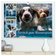 Tierisch gute Wasserspiele (hochwertiger Premium Wandkalender 2024 DIN A2 quer), Kunstdruck in Hochglanz