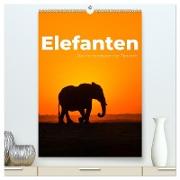 Elefanten - Die Herzeroberer der Tierwelt. (hochwertiger Premium Wandkalender 2024 DIN A2 hoch), Kunstdruck in Hochglanz