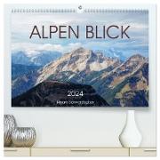 Alpen Blick (hochwertiger Premium Wandkalender 2024 DIN A2 quer), Kunstdruck in Hochglanz