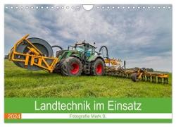 Landtechnik im Einsatz (Wandkalender 2024 DIN A4 quer), CALVENDO Monatskalender
