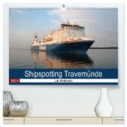 Shipspotting Travemünde (hochwertiger Premium Wandkalender 2024 DIN A2 quer), Kunstdruck in Hochglanz