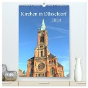 Kirchen in Düsseldorf (hochwertiger Premium Wandkalender 2024 DIN A2 hoch), Kunstdruck in Hochglanz