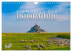 Die Küsten der Normandie vom Mont Saint-Michel bis Étretat (Wandkalender 2024 DIN A4 quer), CALVENDO Monatskalender