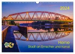 Herne: Stadt an Emscher und Kanal (Wandkalender 2024 DIN A3 quer), CALVENDO Monatskalender