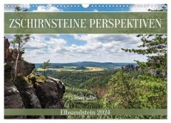 Zschirnsteine Perspektiven - Elbsandstein (Wandkalender 2024 DIN A3 quer), CALVENDO Monatskalender