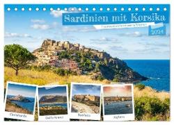 Sardinien mit Korsika (Tischkalender 2024 DIN A5 quer), CALVENDO Monatskalender