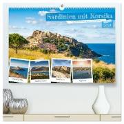 Sardinien mit Korsika (hochwertiger Premium Wandkalender 2024 DIN A2 quer), Kunstdruck in Hochglanz