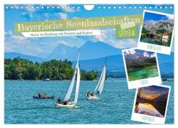 Bayerische Seenlandschaften - Natur im Einklang mit Freizeit und Kultur (Wandkalender 2024 DIN A4 quer), CALVENDO Monatskalender