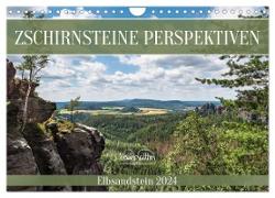 Zschirnsteine Perspektiven - Elbsandstein (Wandkalender 2024 DIN A4 quer), CALVENDO Monatskalender