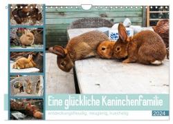 Eine glückliche Kaninchenfamilie (Wandkalender 2024 DIN A4 quer), CALVENDO Monatskalender